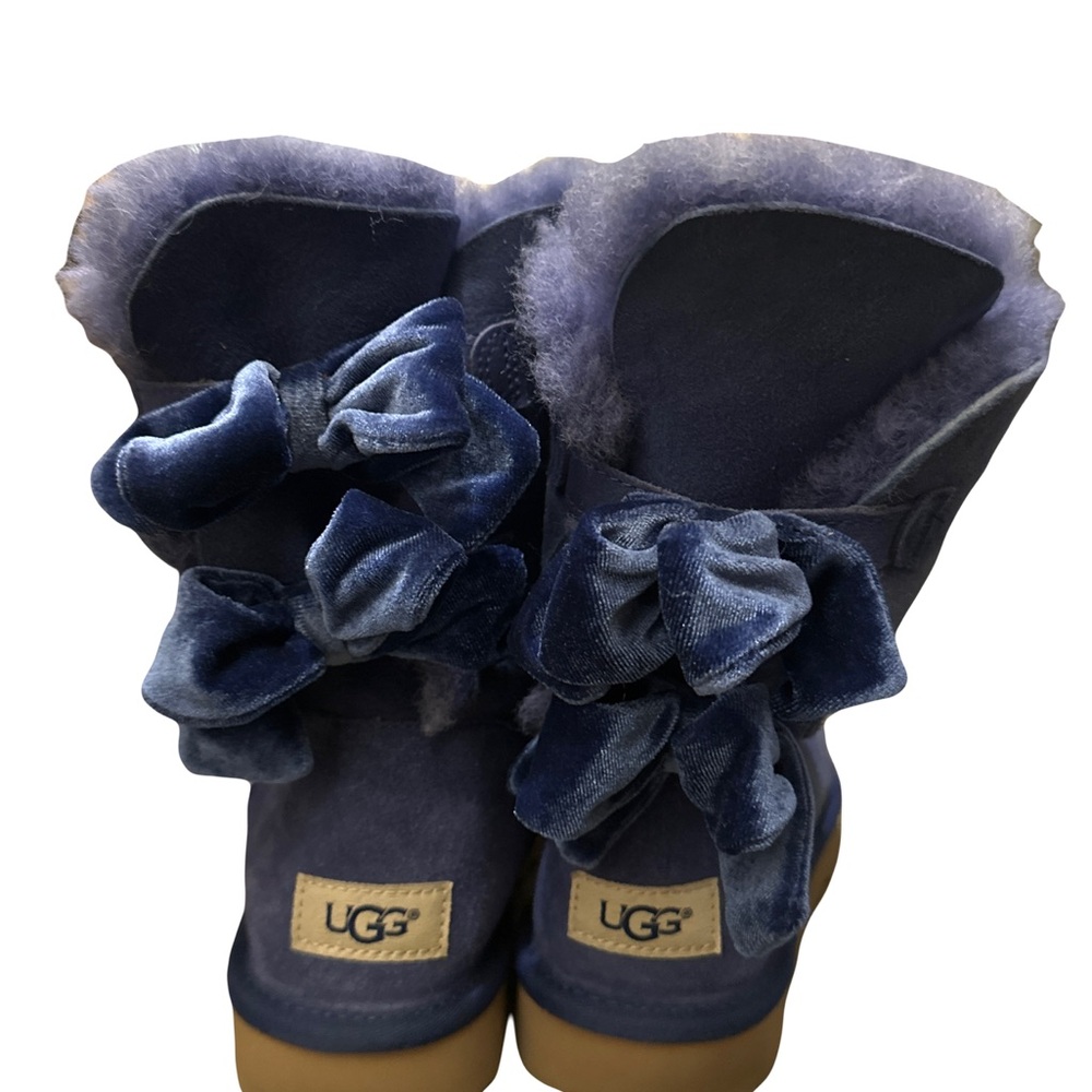 UGG Navy Boots with Velvet Bows